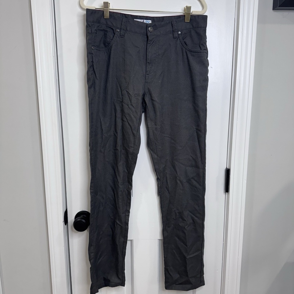 Johnnie-O Mens 30x30 Gray Stretch Pants Straight Casual Performance Chinos